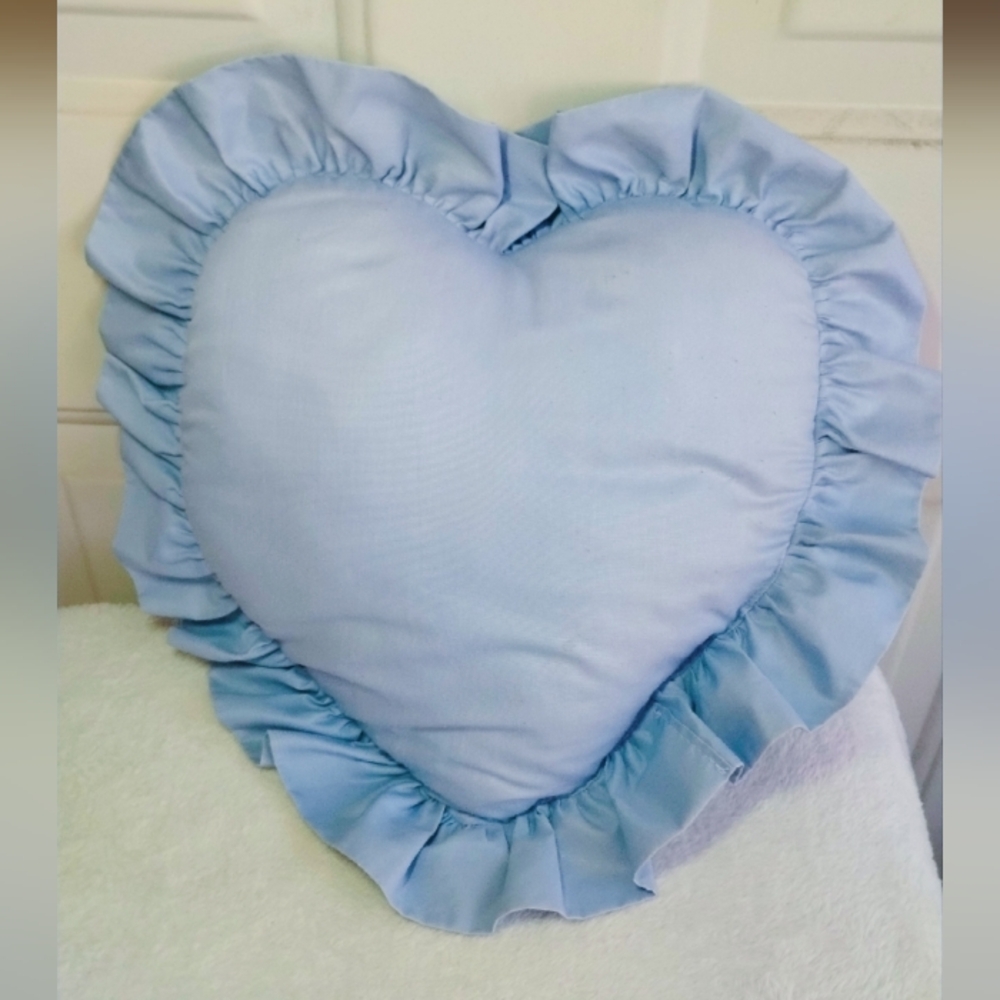 Heart-Shaped Ruffled Pillow